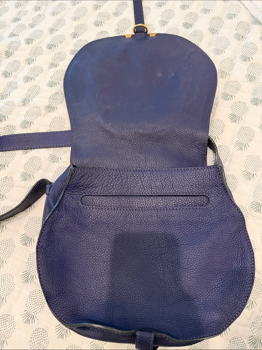 Chloe Leather Marcie Medium Saddle Bag - blue purple - Picture 3 of 9